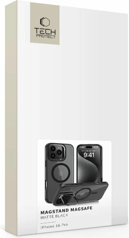 Mbështjellës Tech-Protect MagStand për iPhone 16 Pro, MagSafe, gjysmë-transparent