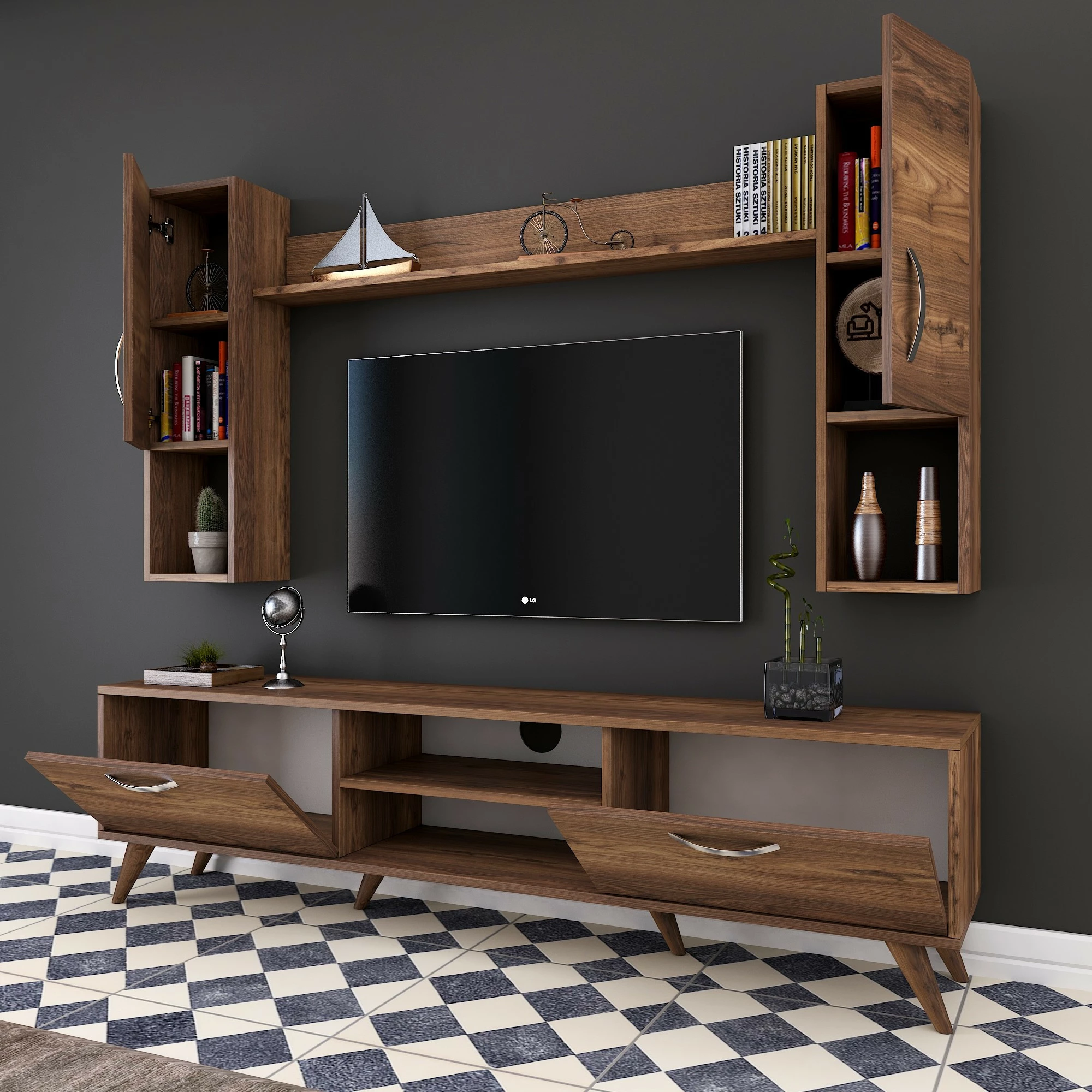 Komodë TV Skye Decor, ngjyrë arre, M27-284
