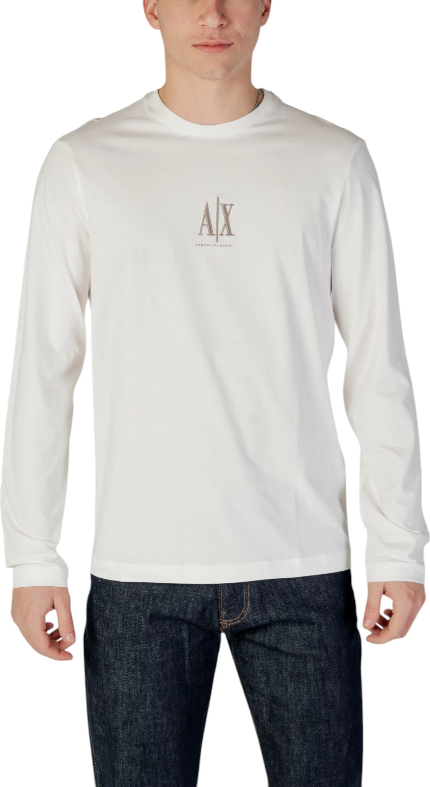 Maicë me mëngë të gjata për meshkuj Armani Exchange XM000364 AF12308, krem