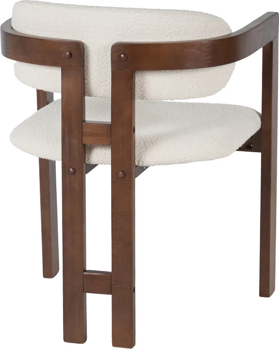 Set 2 karrige me mbështetëse, dru kauçuku, këmbë ngjyrë arre, material bezhë, 58.5x51x76cm