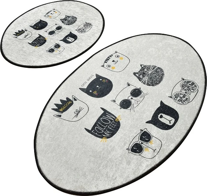 Set tapetash për banjo, 2 copë, Mijölnir, Cutie, ngjyrë e zezë dhe e bardhë