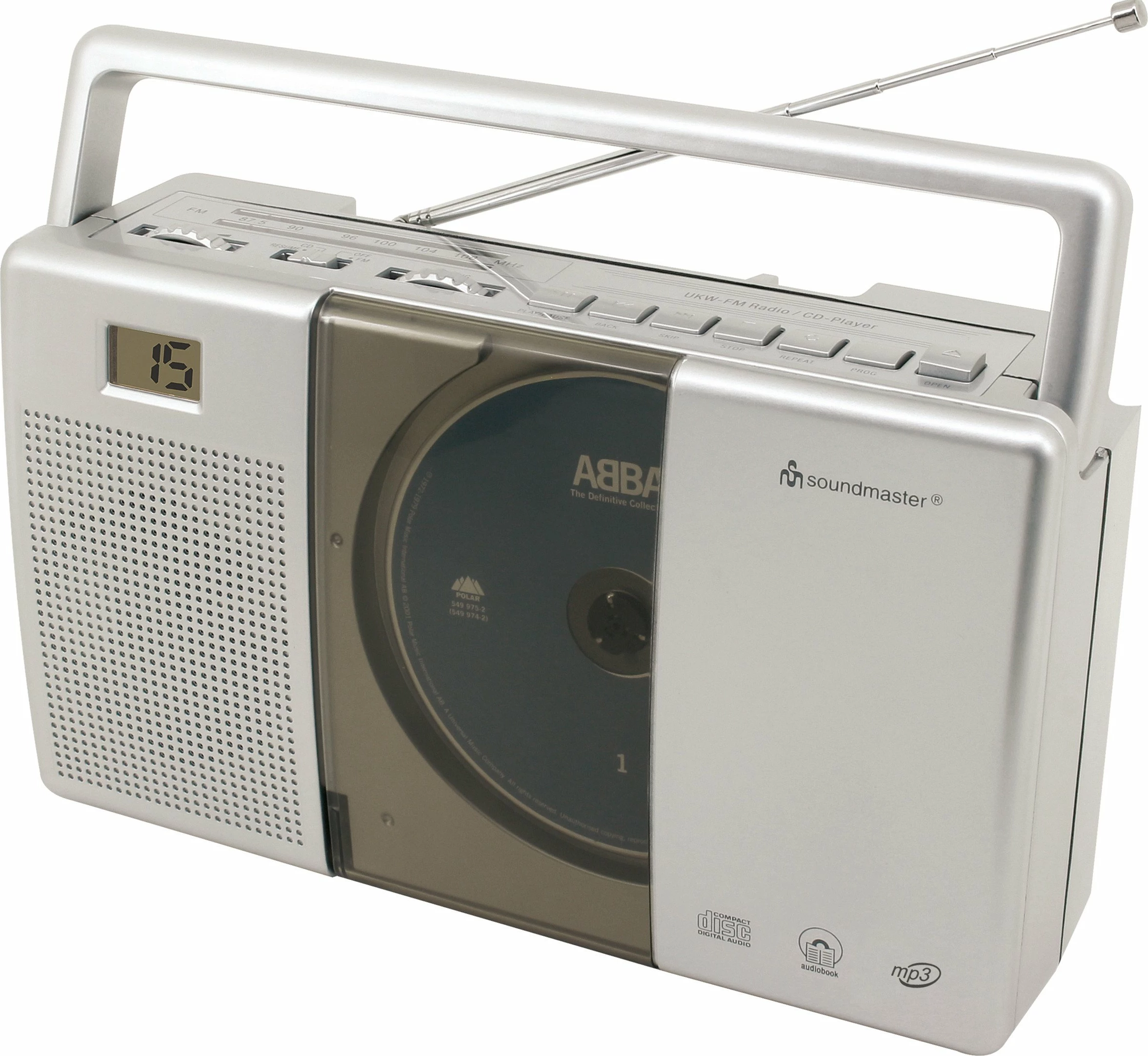 Radio portative Soundmaster RCD1185 FM CD/MP3, USB, dalje për kufje, argjendtë