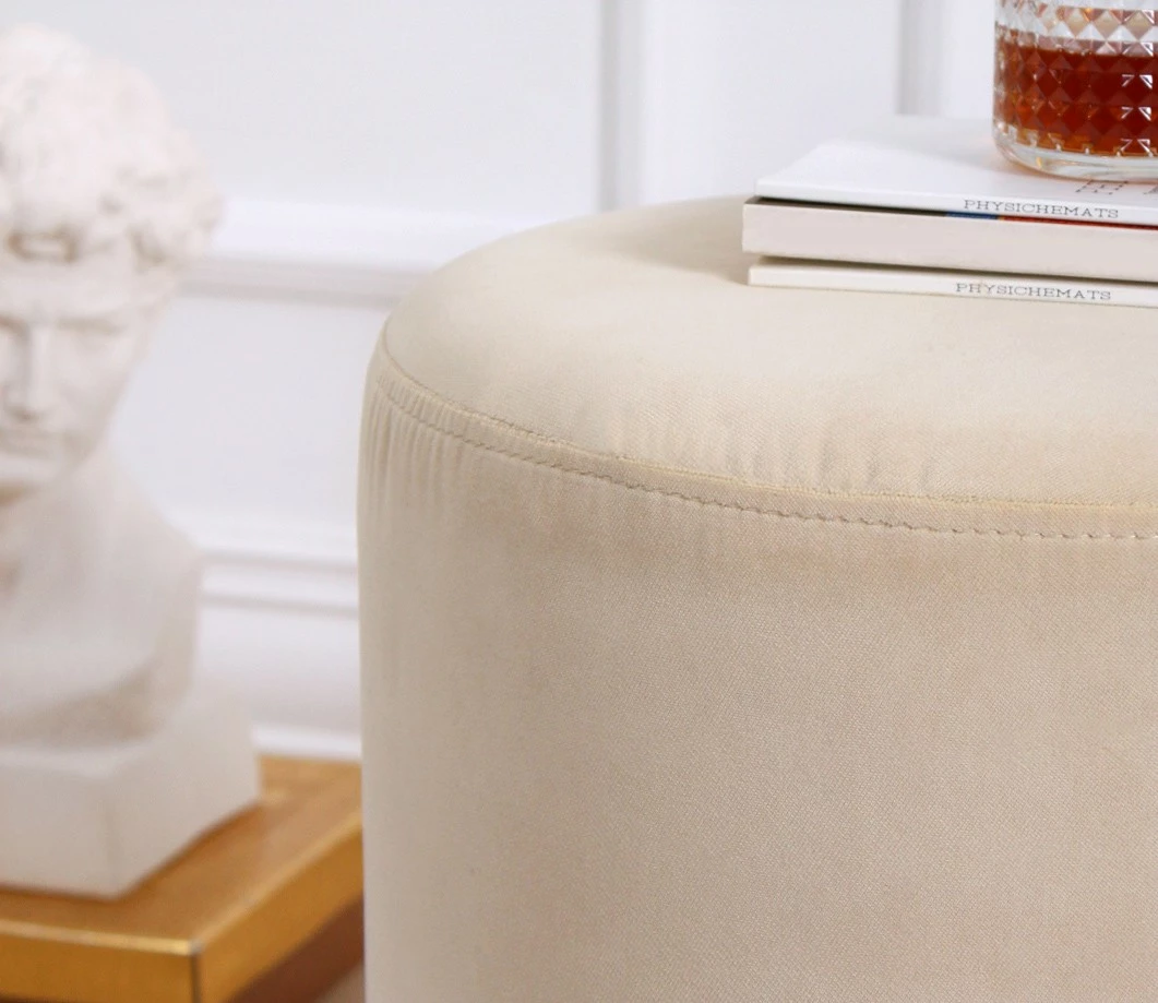 Puf Memfis, kadife krem, Atelier del Sofa