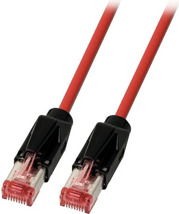 Kabllo rrjeti EFB Elektronik Cat6a RJ45, 3m, S/FTP, 10Gbps, PUR, e kuqe/zezë