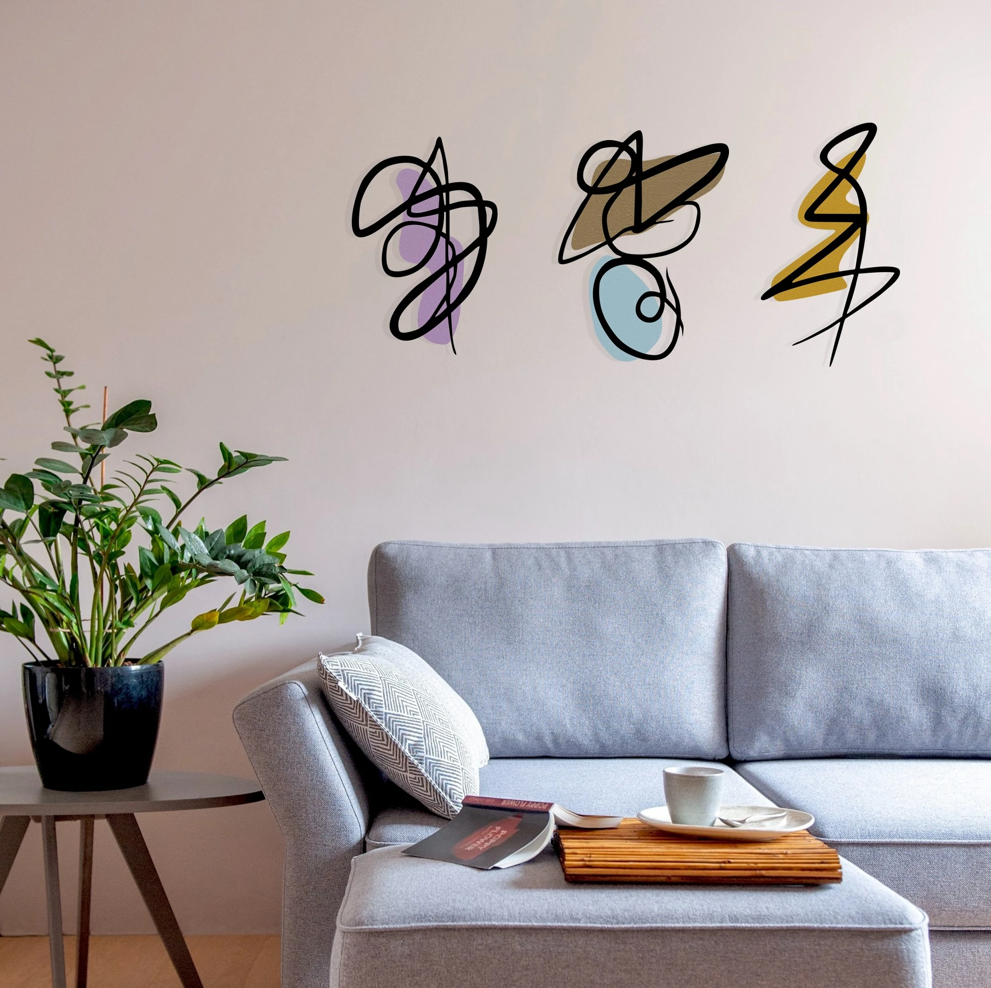 Aksesor dekorativ metalik për mur, Wallity Artifice, shumëngjyrësh