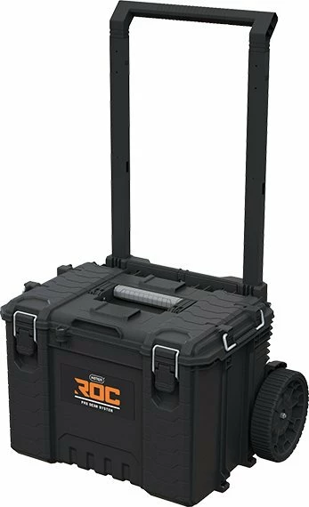 Set kuti veglash me rrota Keter ROC Pro Gear 2.0 111L, 64.8x47.8x87.2cm, waterproof, modular, e zezë, set 3 copë
