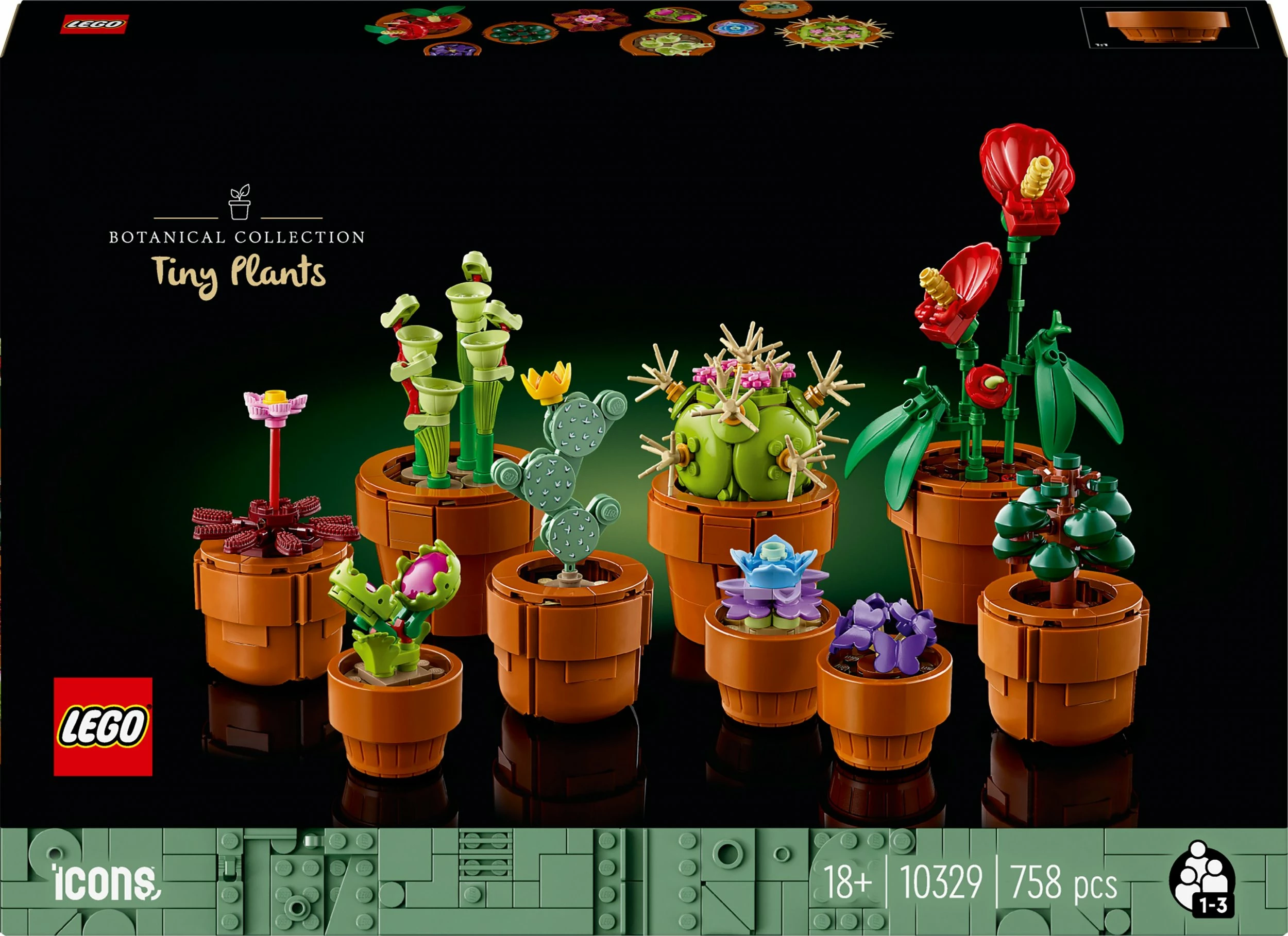 Set LEGO Icons LEGO 10329 Small Plants, 758 pjesë, terrakotë