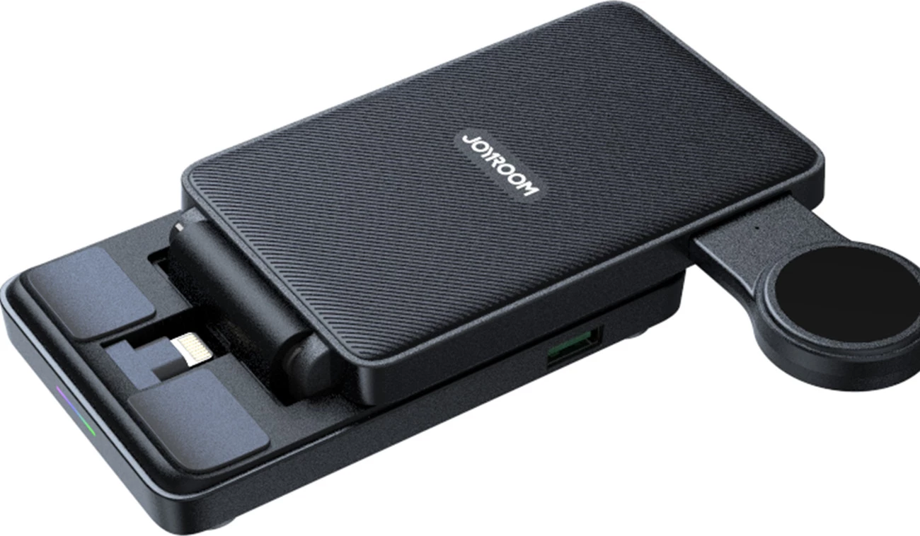 Stacion karikimi 4-në-1 Joyroom JR-WQS02 për iPhone, AirPods, Apple Watch, i palosshëm, i zi