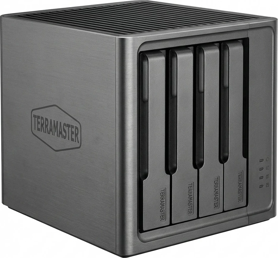 NAS TerraMaster F4 SSD, 4-bay all-SSD, Quad Core, 8GB DDR5, gri