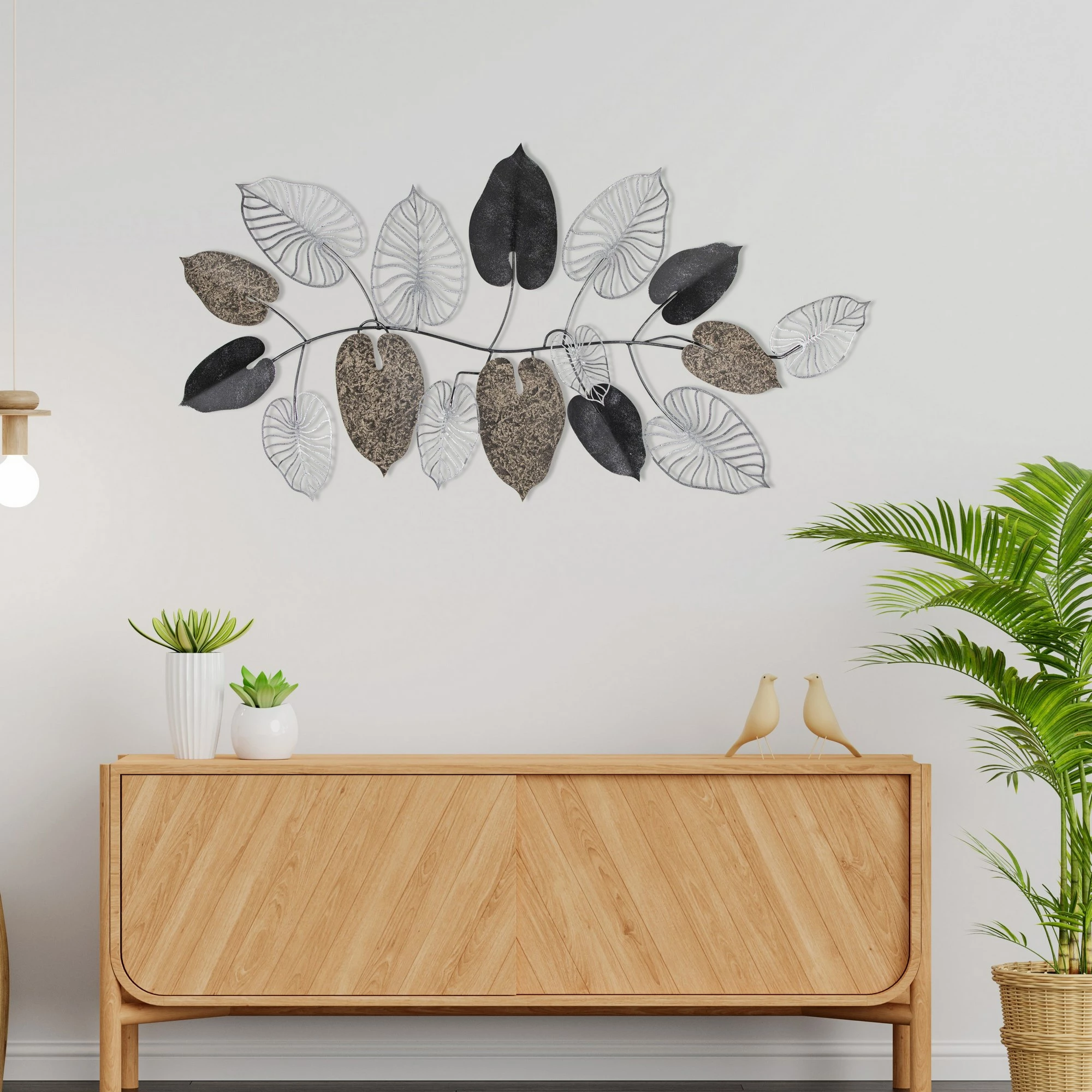 Aksesor dekorativ metalik për mur, Wallity Furize 3, shumëngjyrësh, 120x4x63cm
