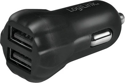 Mbajtëse celulari + karikues USB për veturë LogiLink, 2x USB, e zezë