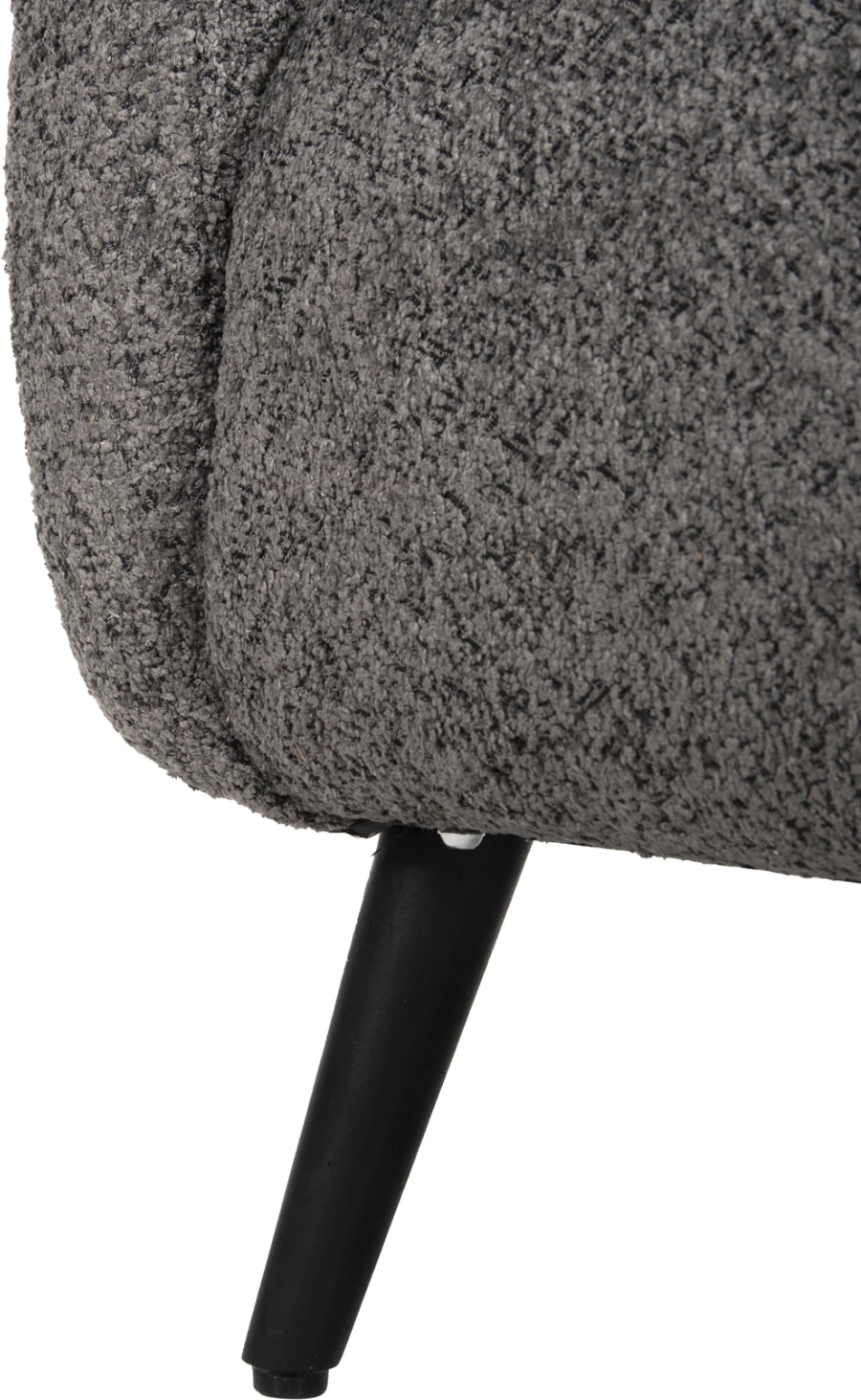 Karrige KRYLY FH9593.01, pëlhurë boucle gri, këmbë druri të zeza, 83x87x89H cm