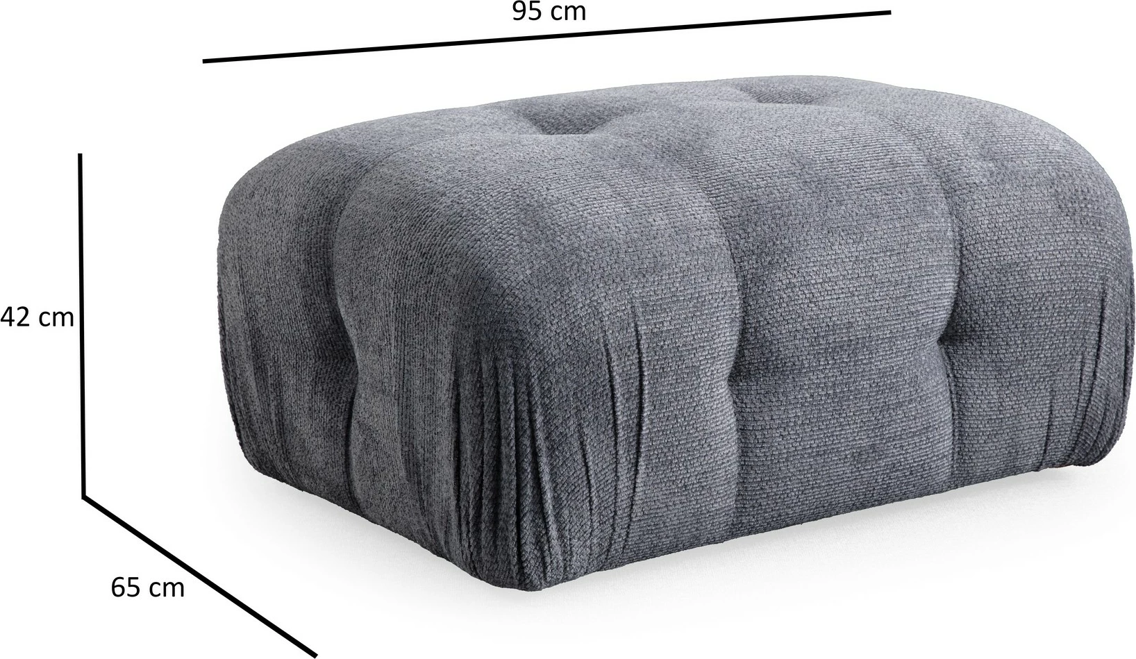 Divan treshe Atelier del Sofa, Petite 3, ngjyrë gri