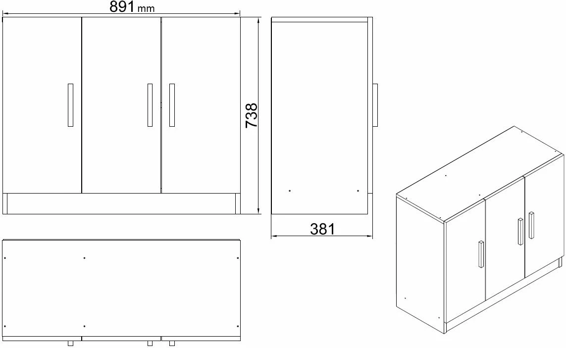 Set mobiljesh për zyre Hanah Home, Vo16-Ob, ngjyrë lis dhe e zezë