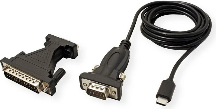 Kabllo konvertuese VALUE USB-C në RS232 (DB9), 1.8 m, e zezë