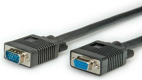 Kabllo VGA ROLINE HQ HD15 M-HD15 F, 10 m, e zezë
