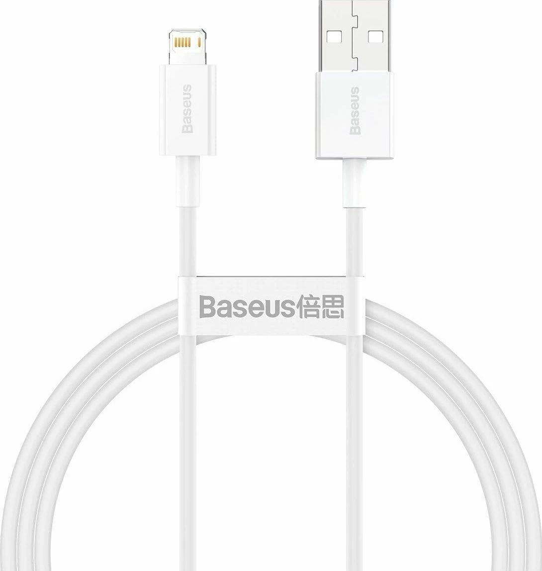 Kabllo USB-A në Lightning Baseus CALYS-A02 1 m e bardhë