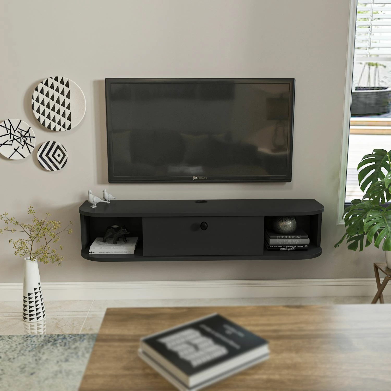 Komodë televizori Skye Decor, ngjyrë antracit, Ibarra