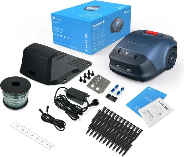 Robot kositës bari HOOKII Neomow S, WiFi, bateri 4400 mAh, IPX5, me tel kufizues 150 m, kaltër/zi