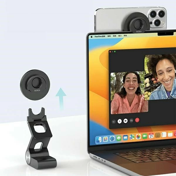 Mbajtëse magnetike 3-në-1 SODI BM-330 MagSafe për iPhone 12-15/MacBook, e bardhë