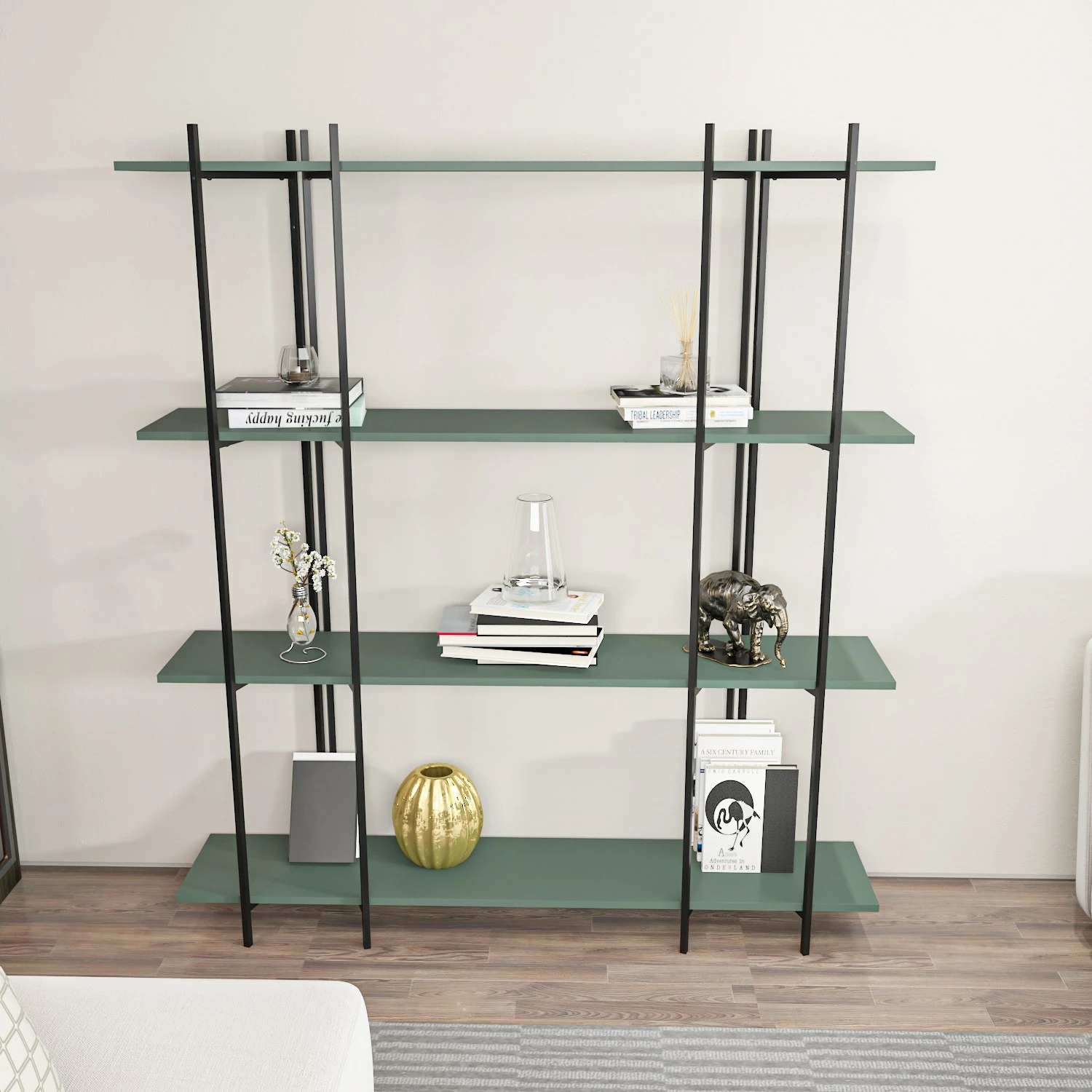 Raft librash Hanah Home, ngjyrë jeshile e zezë
