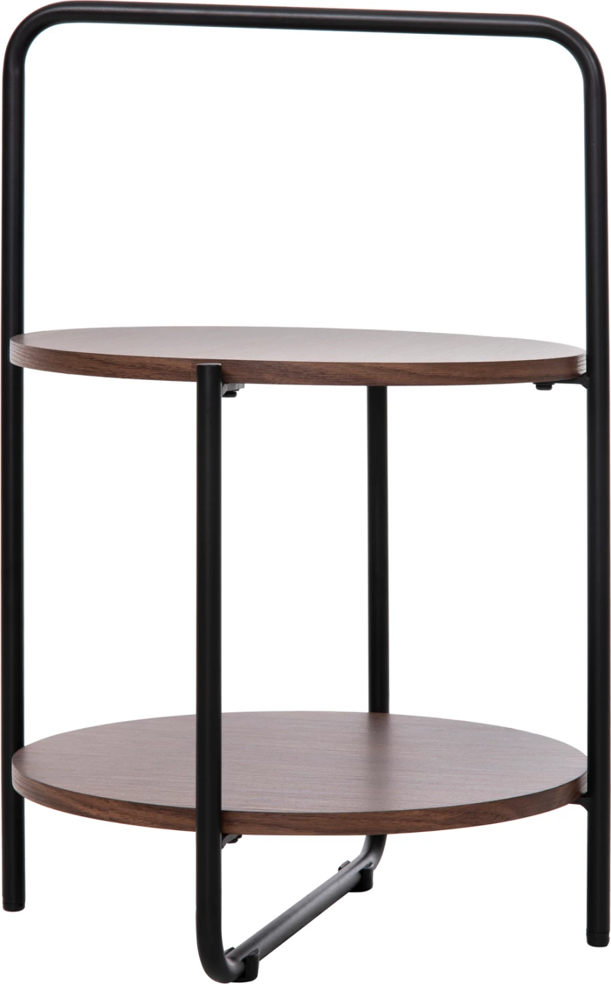 Tavolinë anësore SYLO FH9618.02 MDF ngjyrë arre-kornizë metalike e zezë Φ44x66Hcm