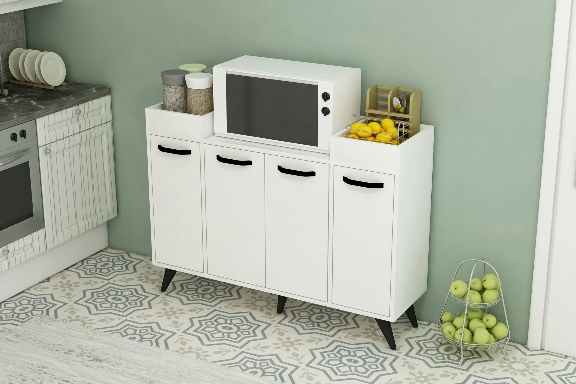 Dollap shumëpërdorimësh, ngjyrë e bardhë, Hanah Home Visar