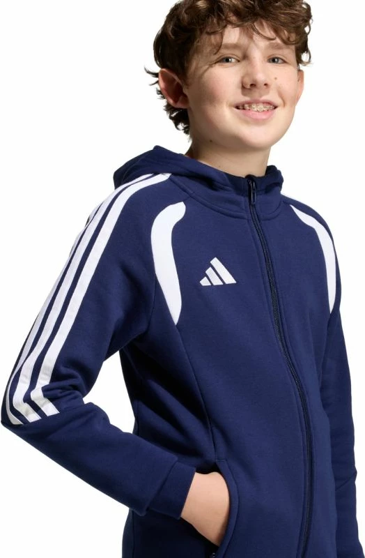 Duks për fëmijë adidas Tiro 26 League Sweat Full Zip KF3322, i kaltër [Madhësia: 140 cm]