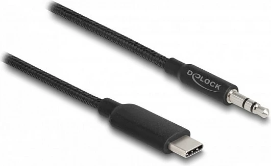 Kabllo audio DeLOCK USB-C në 3.5mm stereo, 1m, e zezë
