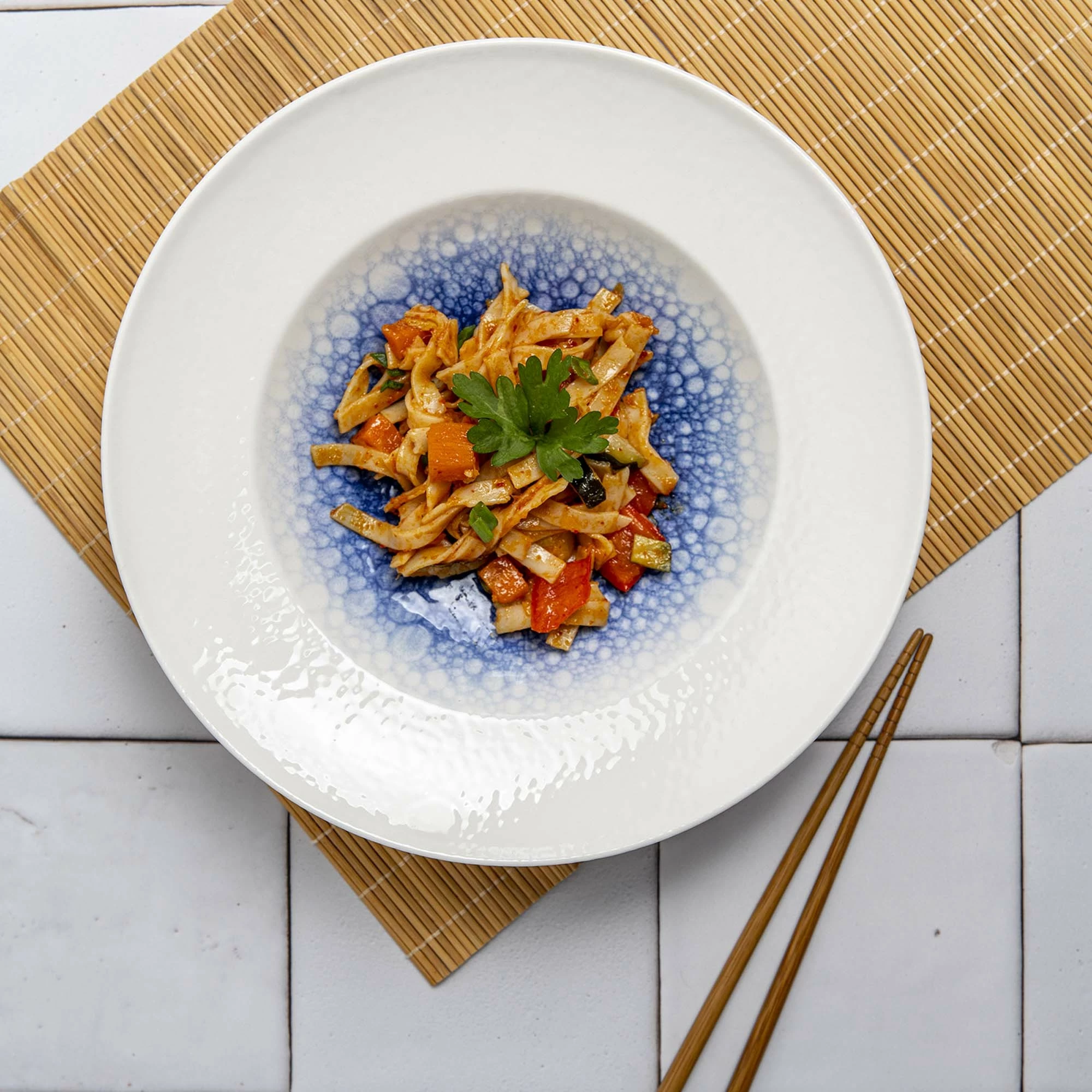 Pjatë trekëndore Fine Dine Serenity 190 mm, set 6 copë, blu