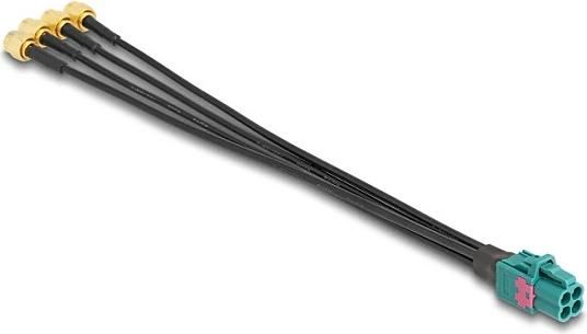 Kabllo DeLOCK Mini FAKRA Z (femër) në 4x SMA (mashkull), 0.2 m, e zezë