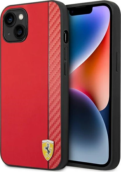 Mbështjellës Ferrari FEHCP14MAXRE për iPhone 14 Plus 6.7", hardcase, karbon, kuq