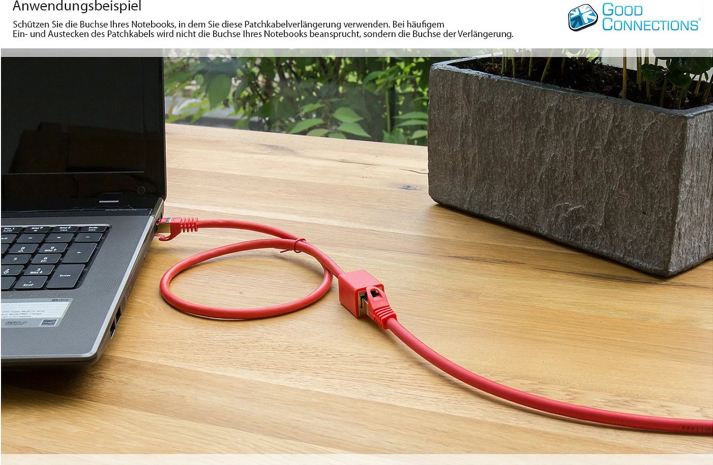 Kabllo rrjeti GoodConnections 8063VR-100R, Cat6, 10 m, S/FTP, RJ45 M/F, e kuqe