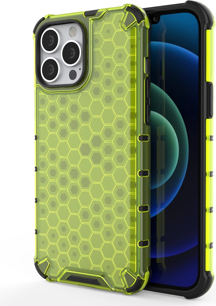 Mbështjellës Hurtel Honeycomb për iPhone 13 Pro Max, i gjelbër