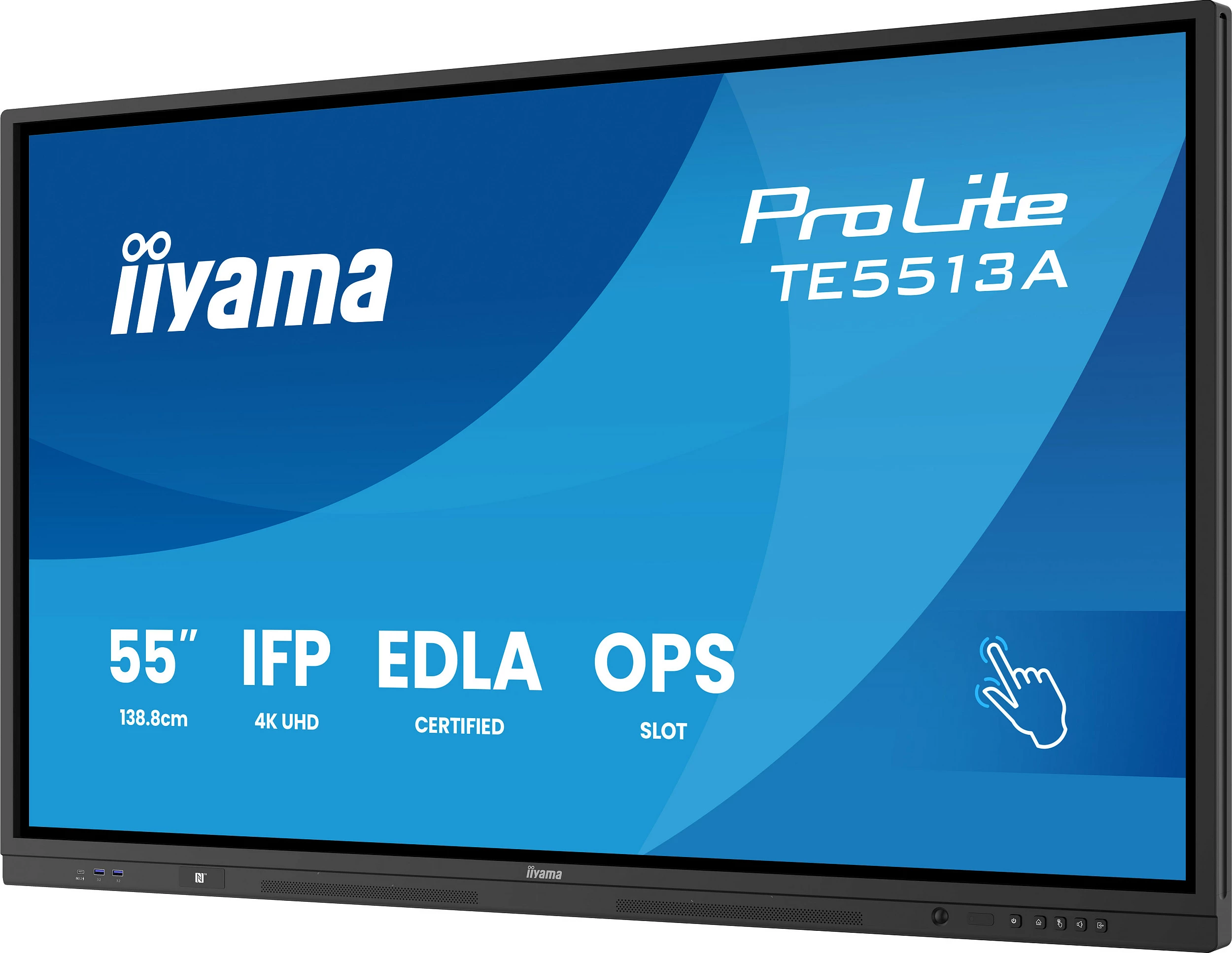 Ekran interaktiv iiyama ProLite TE5513A-B2AG, 55", 4K UHD, anti-glare, i zi