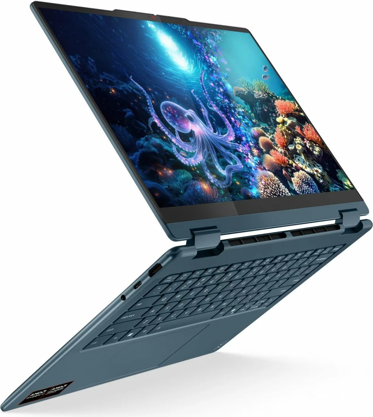 Laptop 2n1 Lenovo Yoga 7 14AKP10 (83JR008NPB) Ryzen AI 5 340, 16GB RAM, 512GB SSD, 14" OLED Touch, Windows 11, blu, set me Yoga Pen