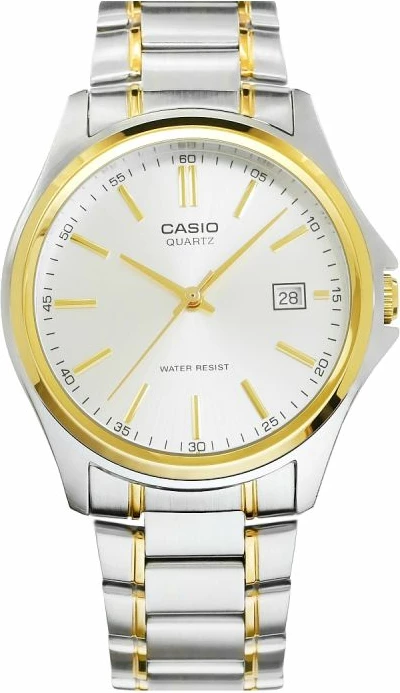 Orë dore për meshkuj Casio, argjend e ar
