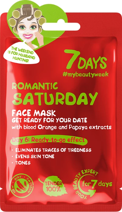 Maskë për fytyrë 7days Romantic Saturday, 28 gr