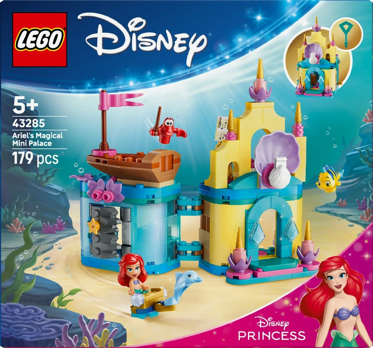 Set LEGO Disney Princess 43285 pallat mini magjik i Ariel, 179 pjesë, 5+