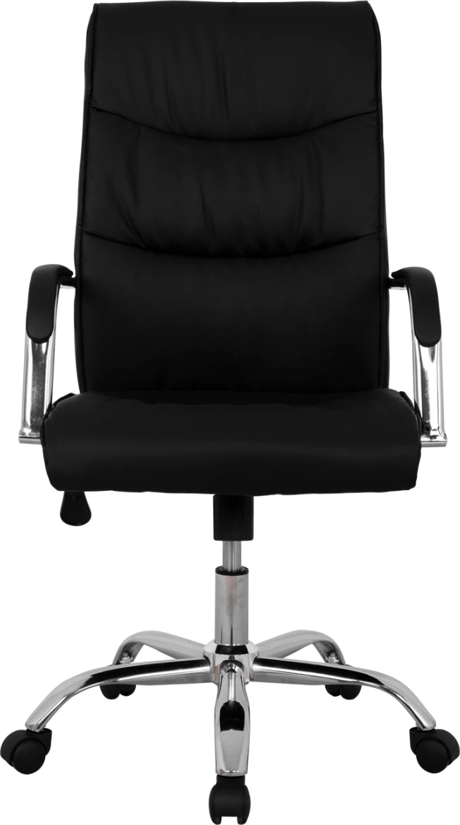 Karrige menaxheri për zyre, ngjyrë e zezë, bazë kromi, FH1044.11, 55.5x65x111 cm