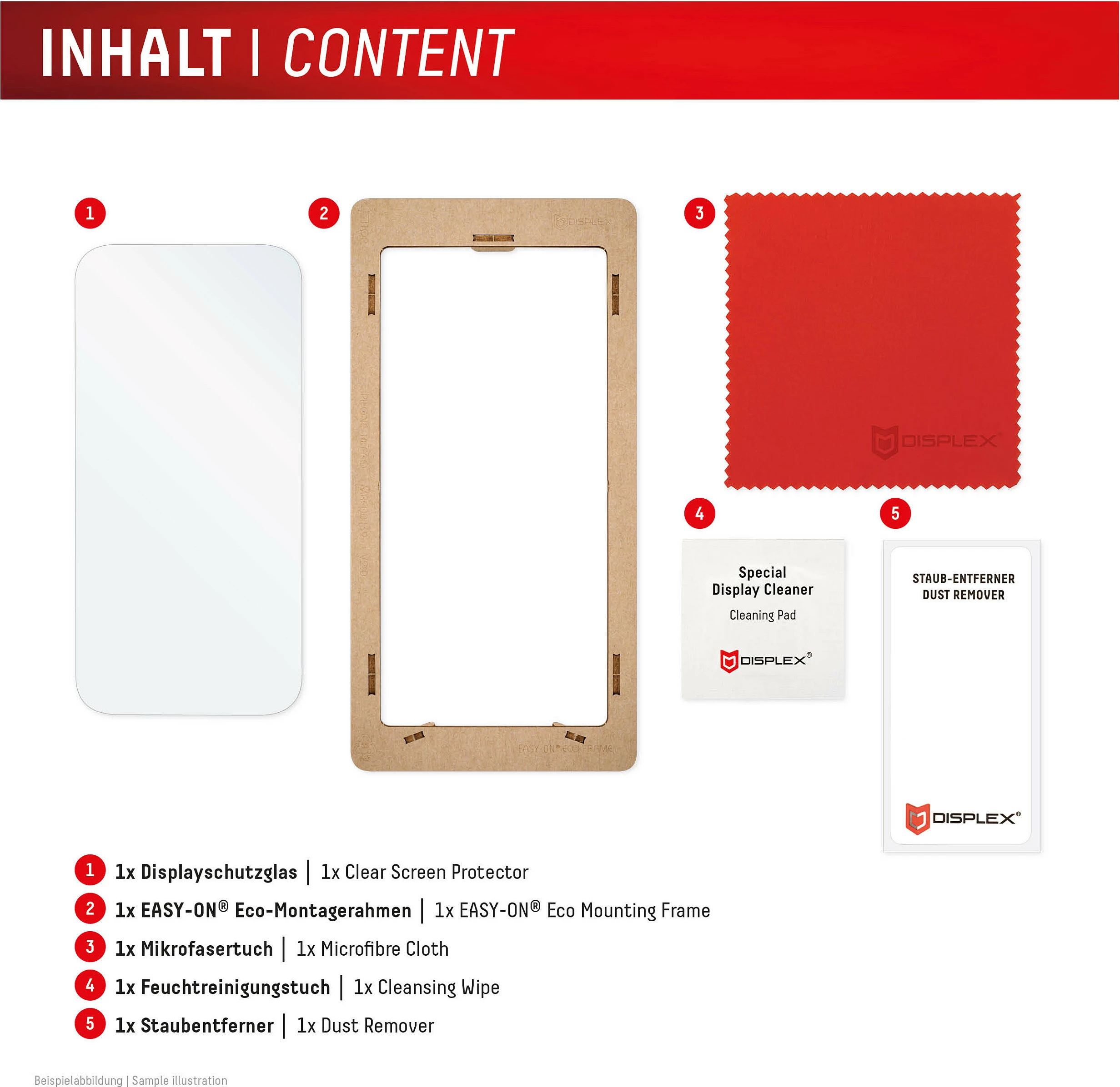 Xham mbrojtës Displex Real Glass për iPhone 15/15 Pro/16, 10H, transparent