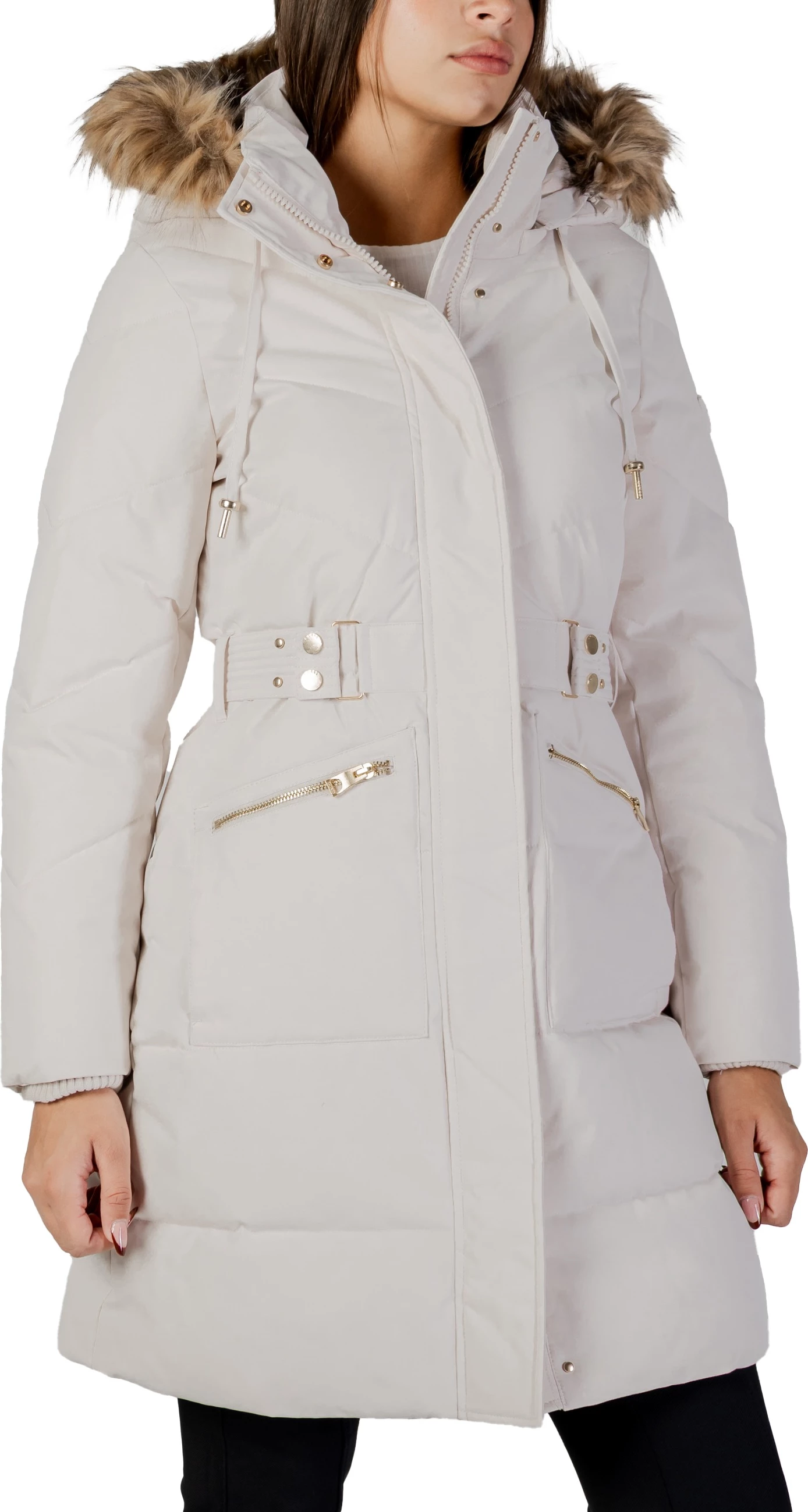 Pallto puffer për femra Guess Fatema W5BL45 WGJR2, krem [Madhësia: XXL]