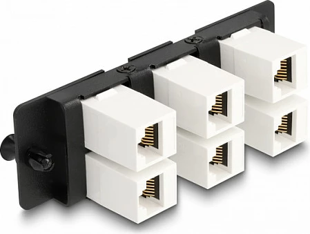 Panel Keystone DeLOCK Adapter Panel 6 Port, 6x RJ-45 Cat6a, i zi