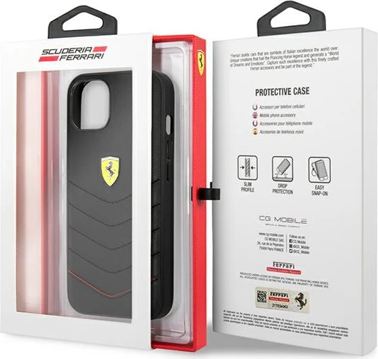 Mbështjellës Ferrari Off Track Quilted për iPhone 13 mini, 5.4", i zi, hardcase