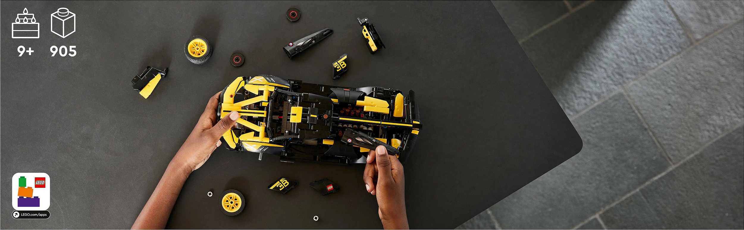 Set ndërtimi LEGO Technic Bugatti Bolide, 905 pjesë, plastikë, shumëngjyrësh