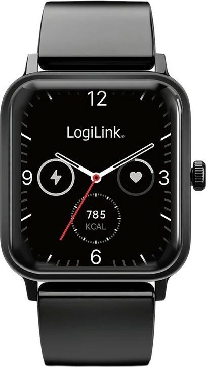 Smartwatch, LogiLink SW0001B 1.83" LCD, BT 5.2, IP68, bateri 230 mAh, e zezë