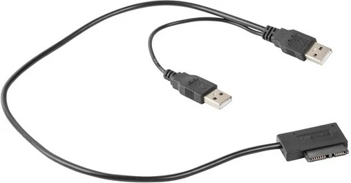 Adapter Gembird A-USATA-01, USB në SATA Slimline 13pin, 50cm, Zi