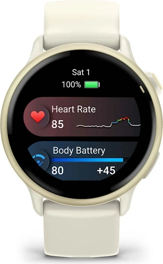 Smartwatch Garmin vívoactive 6, 42 mm, AMOLED, GPS, i bardhë