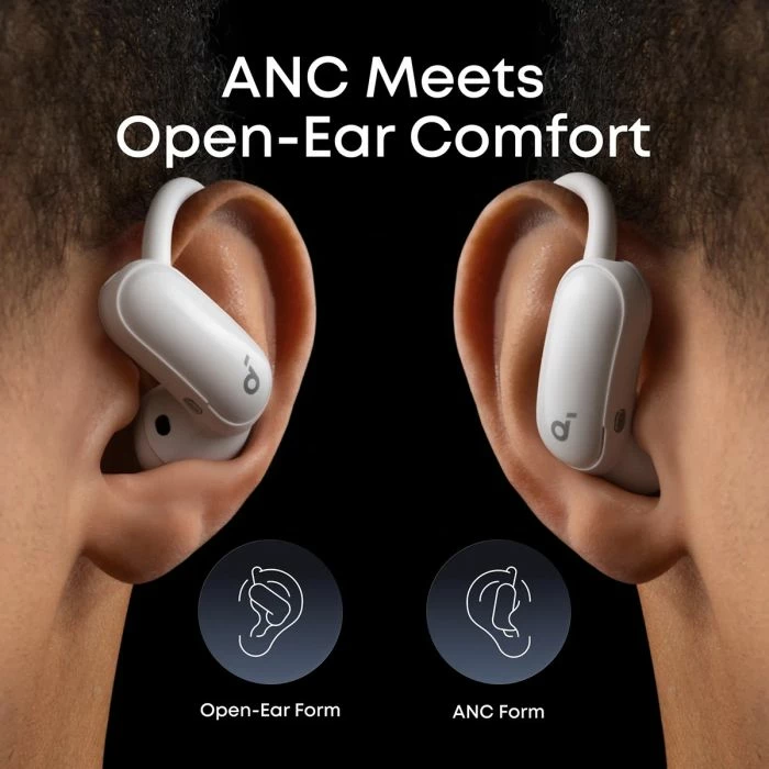 Kufje Anker Soundcore AeroFit 2 Pro wireless open-ear me ANC, Hi-Res LDAC, të bardha