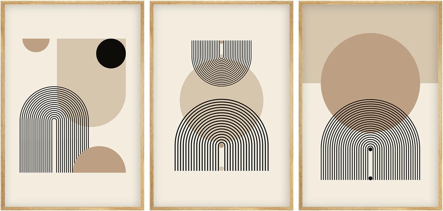 Pikturë dekorative me kornizë, MDF, 3 copë, Wallity, Huhu263, 30x40cm